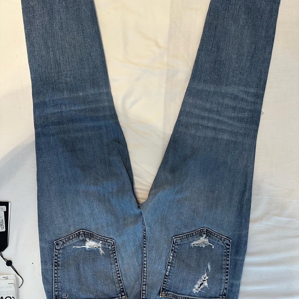 rag & bone Light Blue Distressed Boyfriend Jeans - Picture 7 of 8